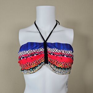 Freya Nambassa Multicolor Underwire Bandeau Bikini Swim Top Bra, Size US 34DD